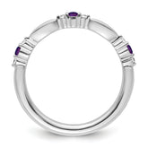 14k White Gold Stackable Expressions Amethyst and Diamond Ring